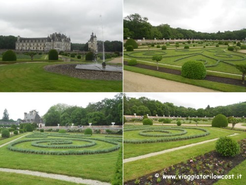 Giardini del Castello di Chenonceau nella Valle della Loira